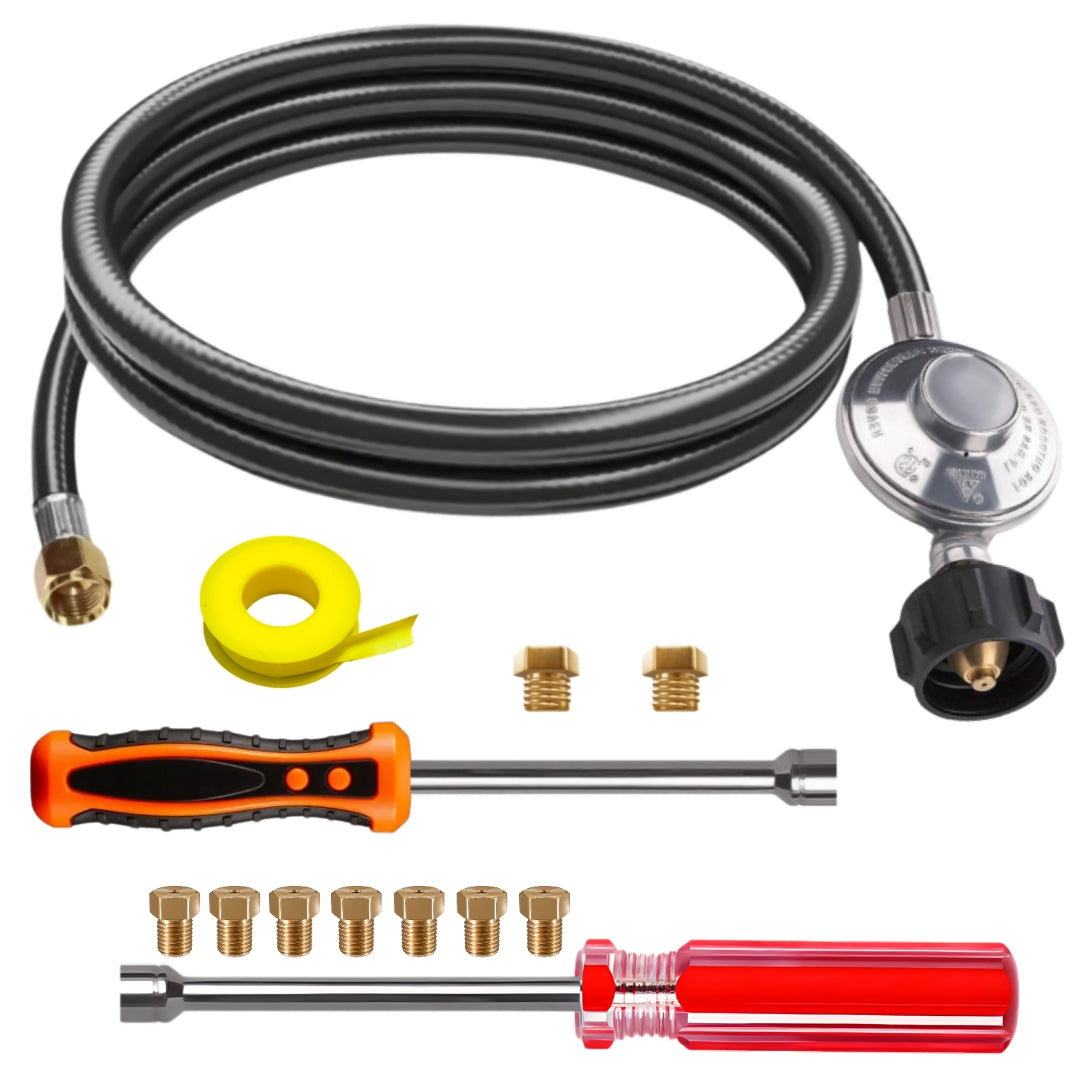 Weber SUMMIT 650 Conversion Kit from NG to LP - Includes Predrilled Orifices - Instructions Included - 5' Propane and Regulator - LP Fuel Converter