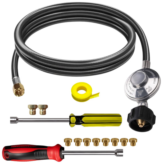 Weber SUMMIT 670 Conversion Kit from NG to LP - Includes Predrilled Orifices - Instructions Included - 5' Propane and Regulator - LP Fuel Converter