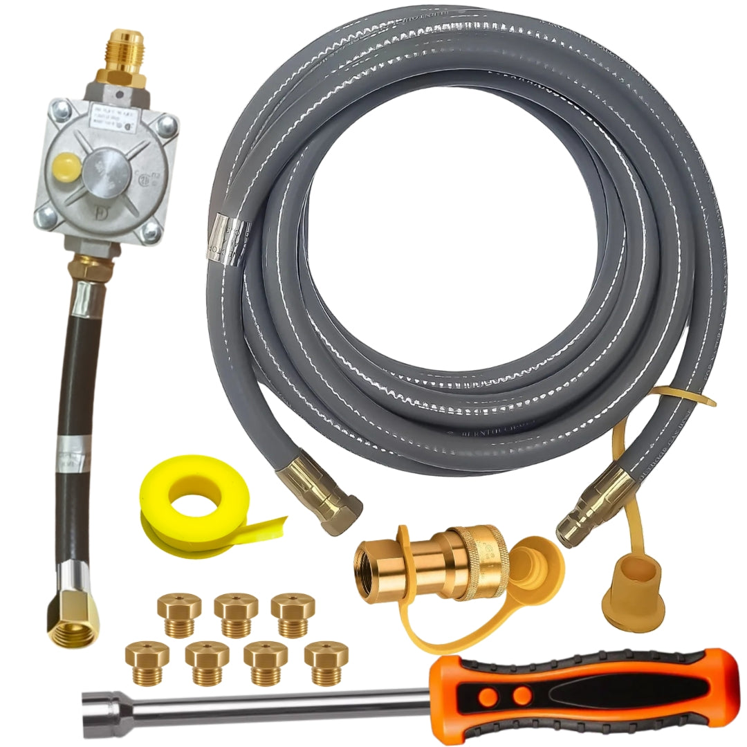 Weber SUMMIT FS38 E Conversion Kit from LP to NG - Includes Predrilled Orifices - Instructions Included - 10' NG Hose - Natural Gas Regulator