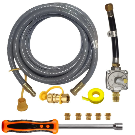 Weber Summit Gold B4 Conversion Kit from LP to NG - Includes Predrilled Orifices - 10' NG Hose - Natural Gas Regulator