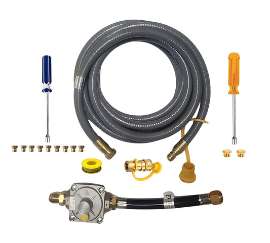 Weber Summit Grill Center Conversion Kit from LP to NG - Includes Predrilled Orifices - Detailed Instructions - 10' NG Hose - Natural Gas Regulator