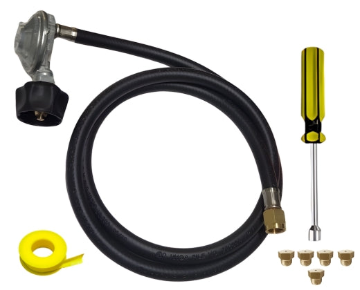 Weber SUMMIT Platinum B4 Conversion Kit from NG to LP - Includes Predrilled Orifices - 5' Propane and Regulator - LP Fuel Converter