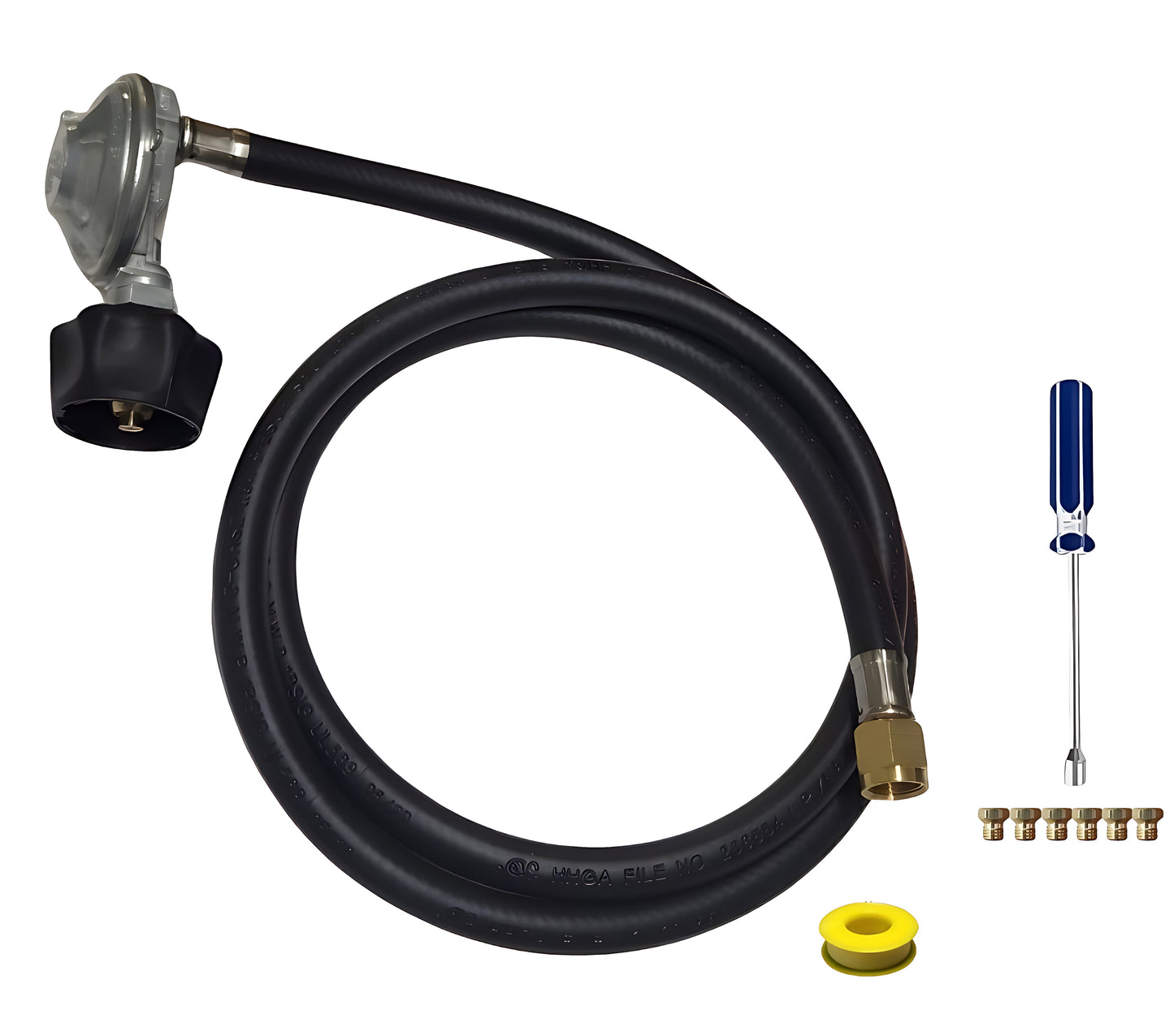 Weber SUMMIT Silver C Conversion Kit from NG to LP - Includes Predrilled Orifices - 5' Propane and Regulator - LP Fuel Converter