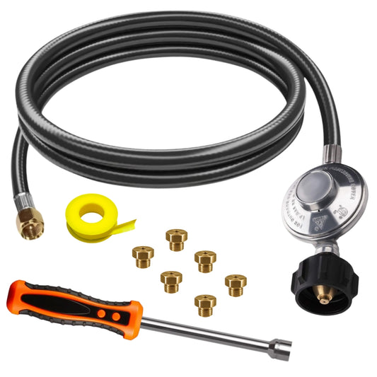 Weber SUMMIT Gold A6 Conversion Kit from NG to LP - Includes Predrilled Orifices - 5' Propane and Regulator - LP Fuel Converter